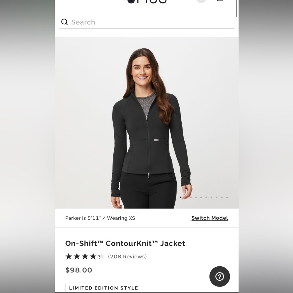 NEVER WORN contour figs jacket